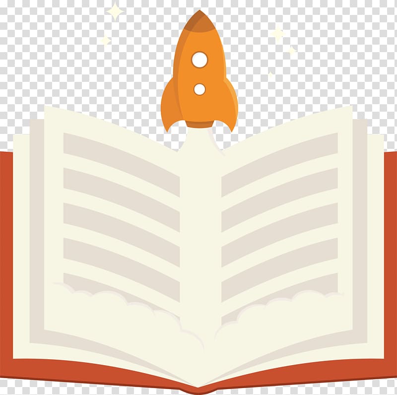 Paper Book Cartoon, Open books and cartoon rocket jet transparent background PNG clipart