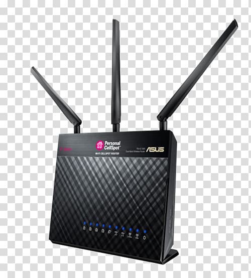 Wireless router ASUS RT-AC68U IEEE 802.11ac Wi-Fi, others transparent background PNG clipart