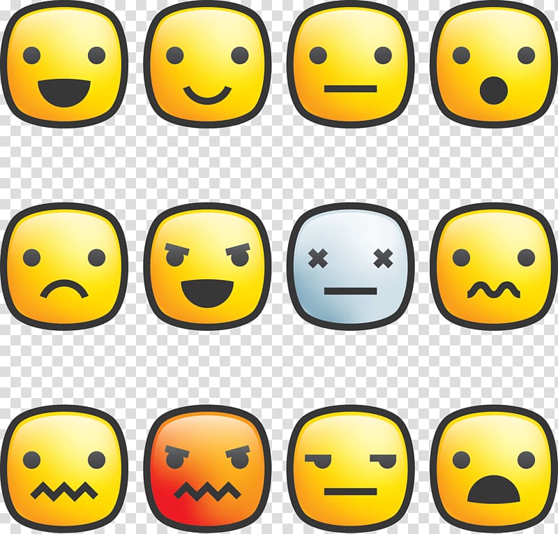 Emoticon Smiley Emoji Icon, Square expression transparent background PNG clipart