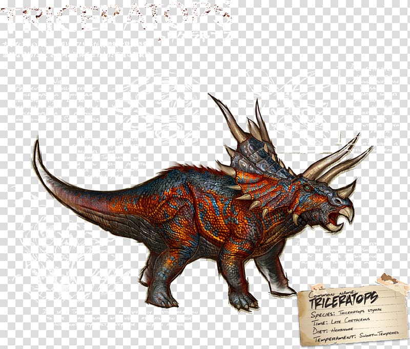 Triceratops ARK: Survival Evolved Styracosaurus Torosaurus Stegosaurus, dinosaur transparent background PNG clipart