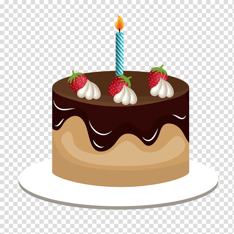 Euclidean Birthday Illustration, Chocolate cake transparent background PNG clipart