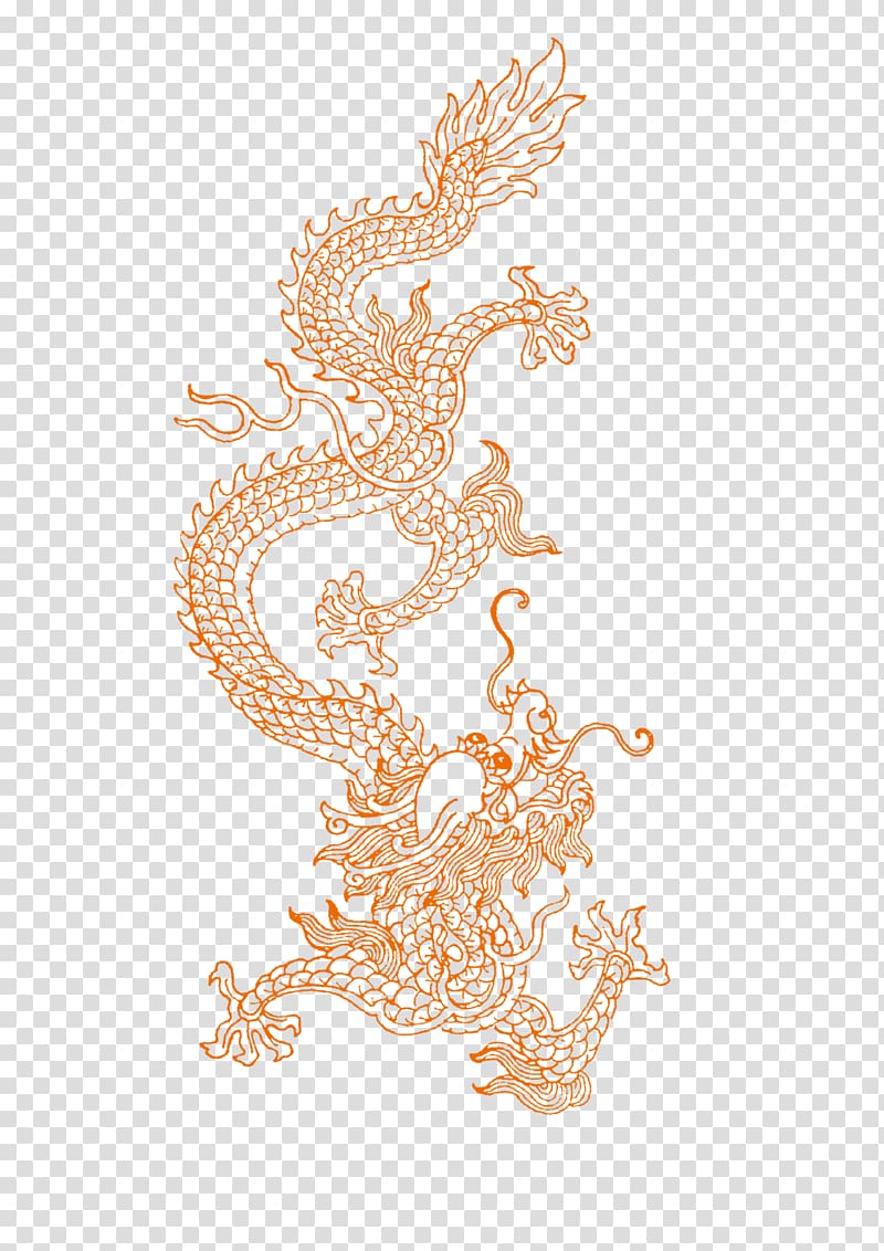 brown dragon , Chinese dragon China, Long lines of China transparent background PNG clipart