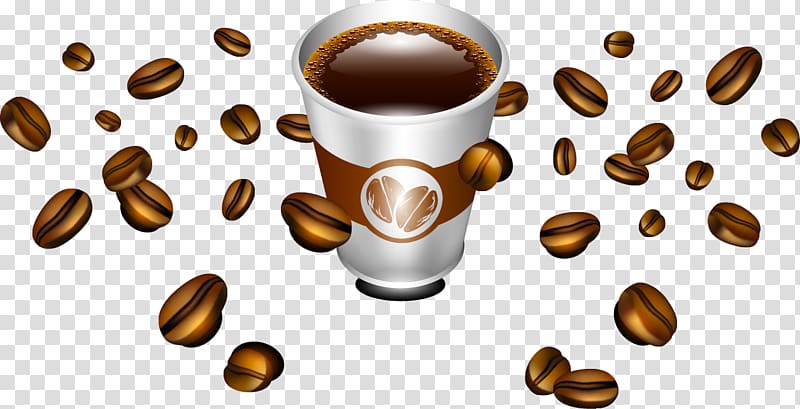 Coffee cup Espresso Ristretto Cafe, Coffee cup coffee beans transparent background PNG clipart