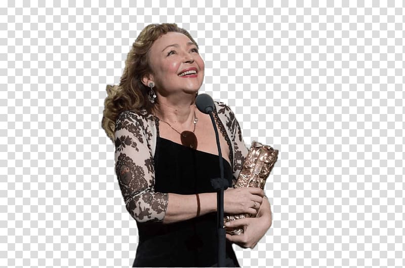 woman in front of microphone, Catherine Frot Cesar transparent background PNG clipart