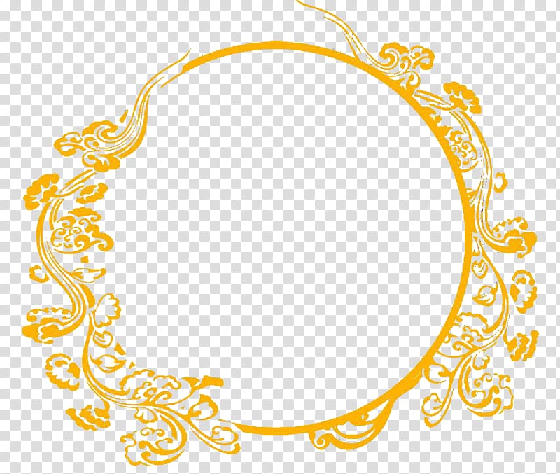 yellow floral , Yellow , Yellow round frame transparent background PNG clipart