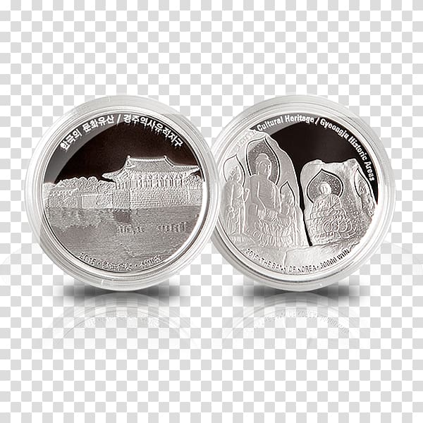 Silver Coin, korean culture transparent background PNG clipart