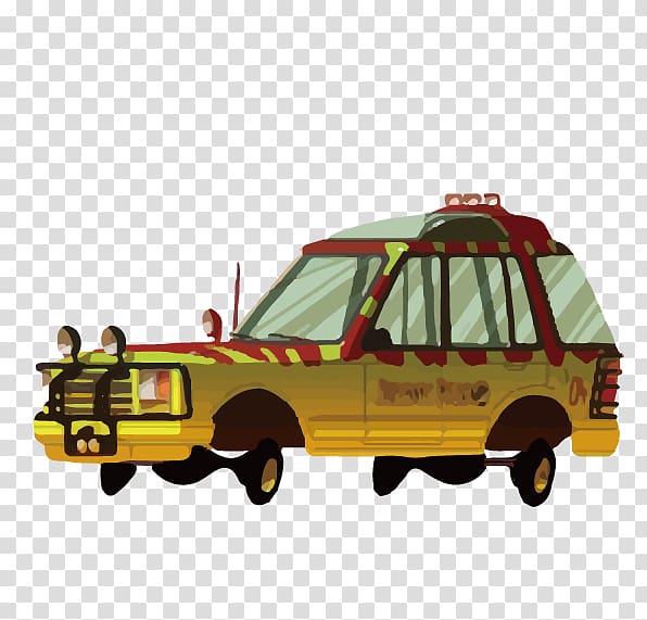 Car Ford Explorer Jurassic Park Film, Yellow cartoon jeep transparent background PNG clipart