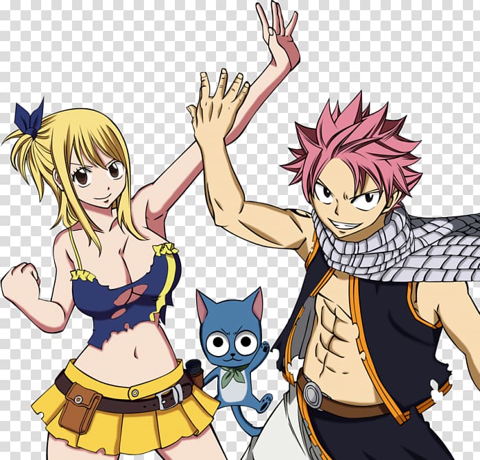 Natsu Dragneel Happy Fairy Tail Anime Manga, happy transparent background PNG clipart