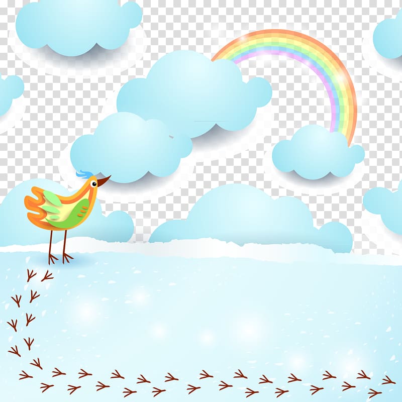 Euclidean Bird Light Cloud Rainbow, Birds and rainbow color material transparent background PNG clipart
