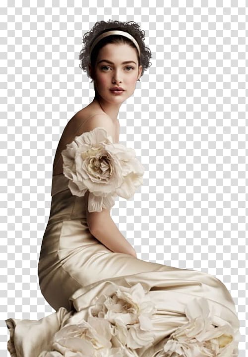 Wedding dress Evening gown Flower girl, dress transparent background PNG clipart