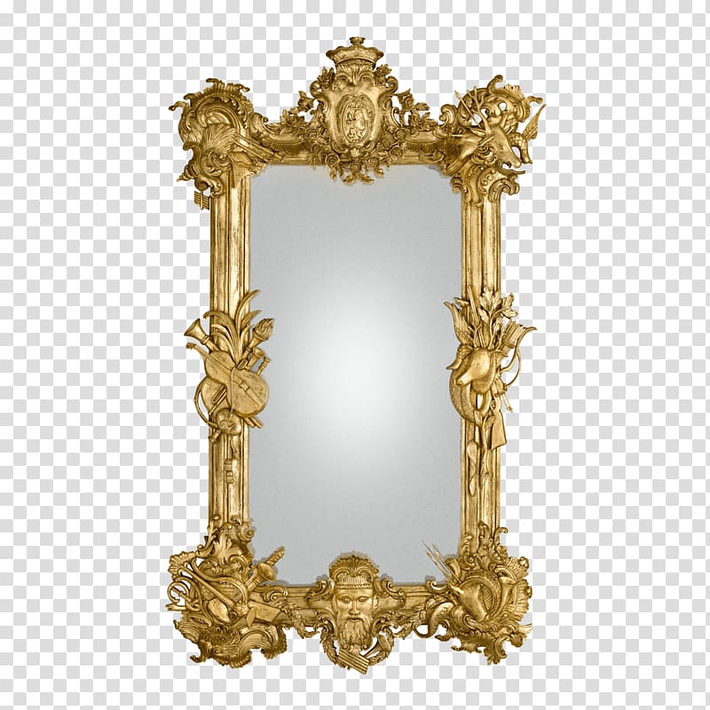 Gilding Mirror Frames Glass 19th century, mirror transparent background PNG clipart