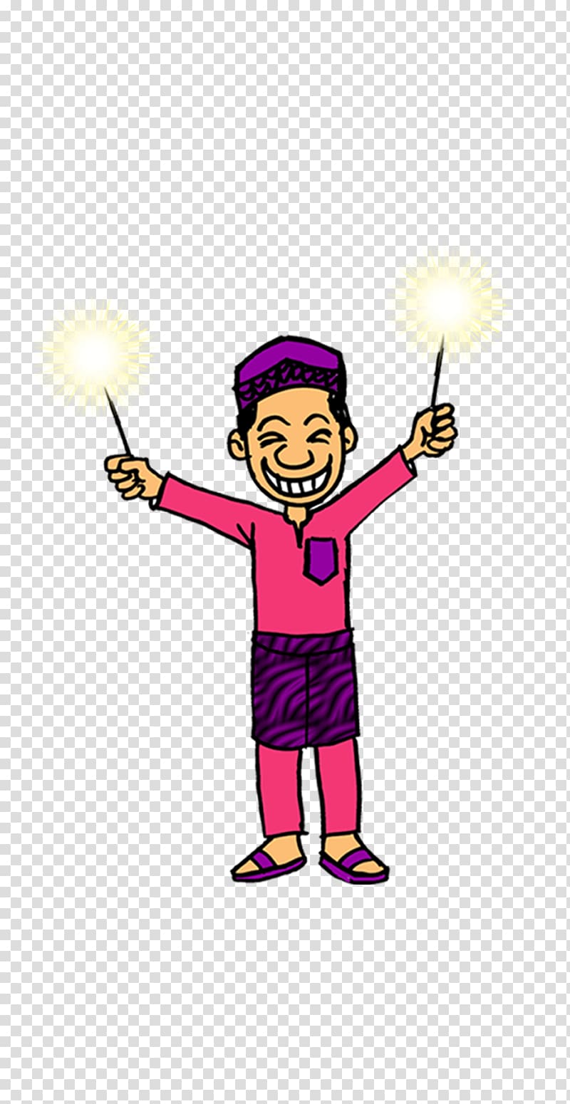 man holding lighted sprinkles illustration, Cartoon Animation , raya transparent background PNG clipart