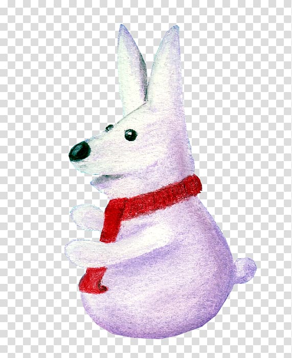 Domestic rabbit Hare Dog Mammal Christmas ornament, snow bunny transparent background PNG clipart