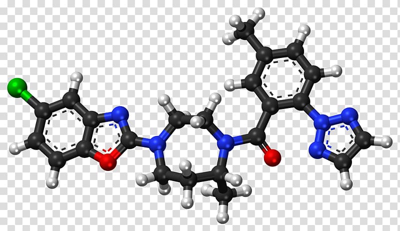 Suvorexant Ball-and-stick model Molecule Pharmacology Pharmaceutical drug, model transparent background PNG clipart