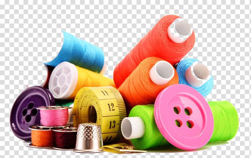 several assorted thread rolls, Tailor Template, Color line and buttons high-definition deduction material transparent background PNG clipart