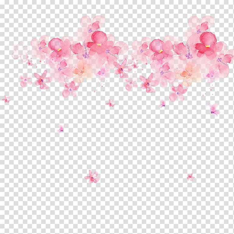 Watercolor painting Watercolour Flowers Garland, flower transparent background PNG clipart