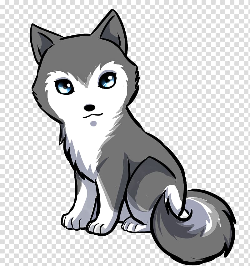 Gray wolf illustration, Siberian Husky Puppy Anime Drawing Cuteness, husky  transparent background PNG clipart | HiClipart