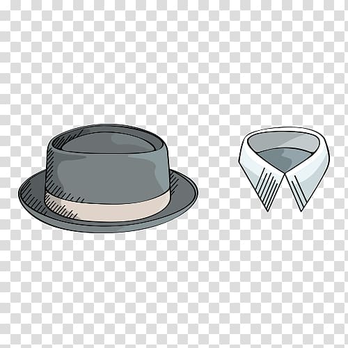 Hat Designer Collar Sombrero, Gentleman\'s hat and collar transparent background PNG clipart