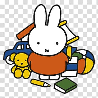 Sanrio rabbit character , Miffy With Toys transparent background PNG clipart