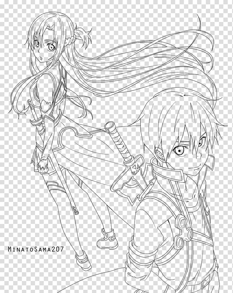 Asuna Kirito Sword Art Online Coloring book Drawing, asuna transparent background PNG clipart