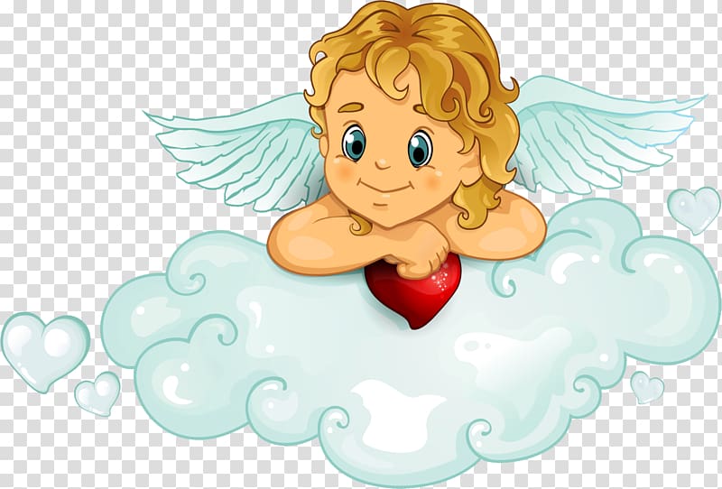 Cupid Cherub Heart , angel baby transparent background PNG clipart