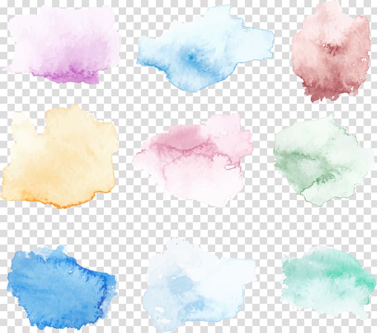 assorted-color illustration, Watercolor painting Brush, Blooming watercolor brushes transparent background PNG clipart