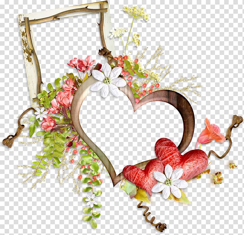 heart with plant , Frames Digital scrapbooking, wedding background transparent background PNG clipart