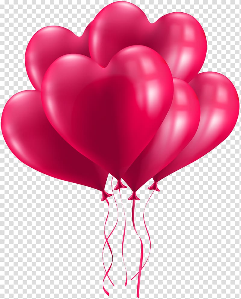 red inflatable balloon, Birthday cake Wish Greeting card , Bunch of Heart Balloons transparent background PNG clipart