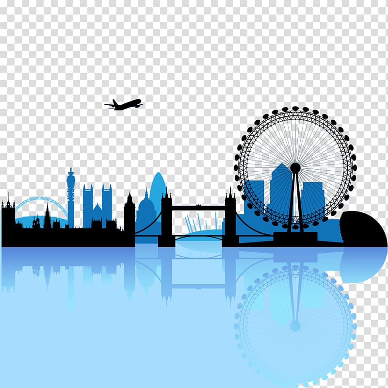 London Skyline, city silhouette transparent background PNG clipart