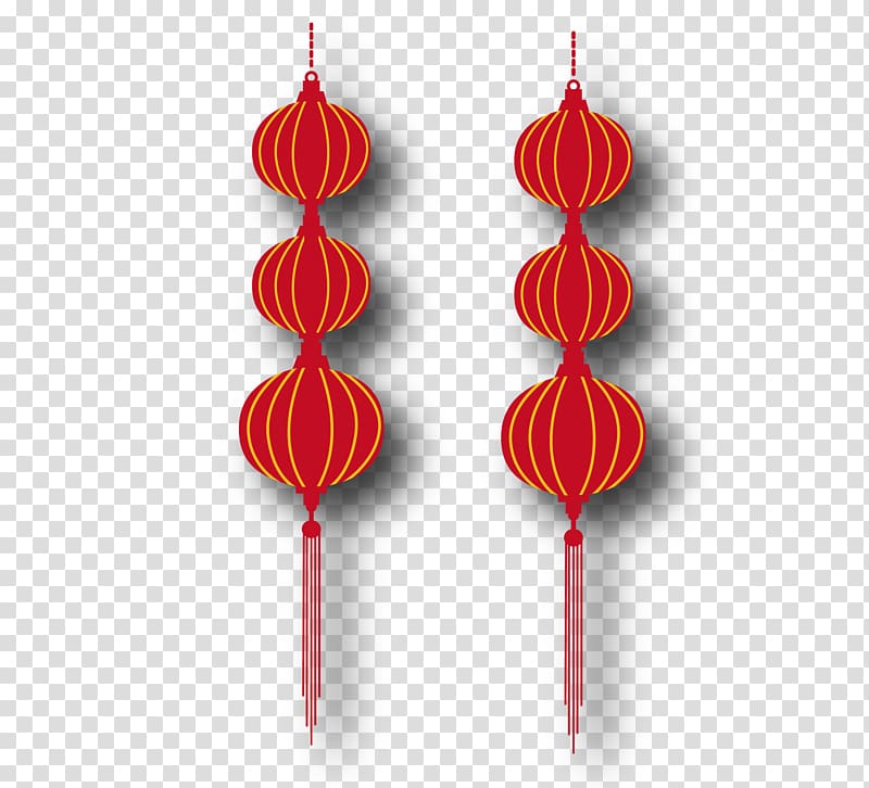 Lantern Chinese New Year Euclidean , Chinese New Year lantern material transparent background PNG clipart