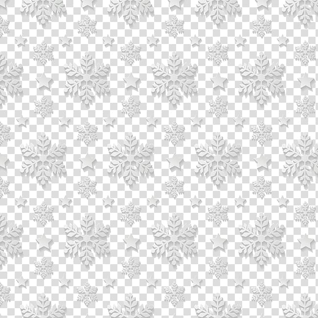 white snowflakes illustration, White Textile Black Pattern, Snowflakes seamless material transparent background PNG clipart