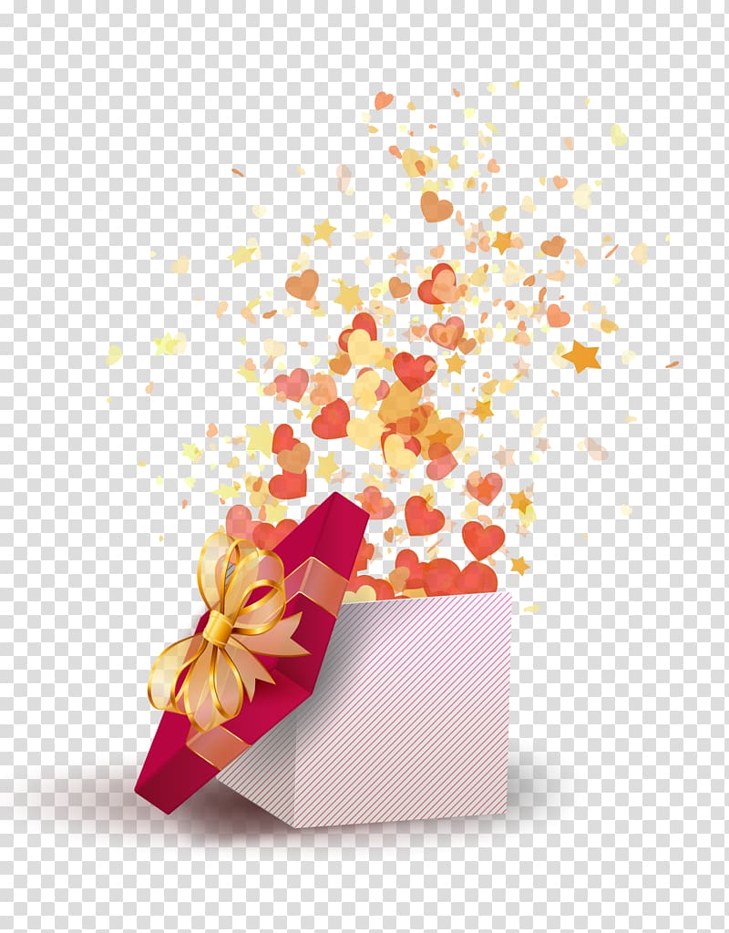 opened gift box, Birthday cake Wish Happy Birthday to You Happiness, Romantic Gift transparent background PNG clipart