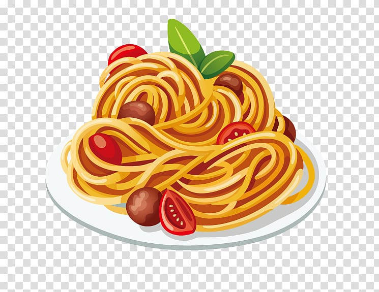 spaghetti illustration, Pasta Italian cuisine Spaghetti with meatballs , pasta transparent background PNG clipart