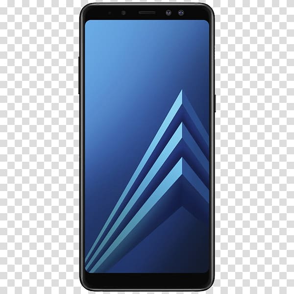 black Android smartphone, Samsung Galaxy A8 transparent background PNG clipart