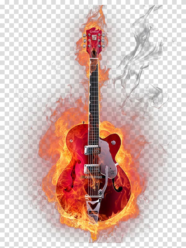 Guitar Music , burning letter a transparent background PNG clipart