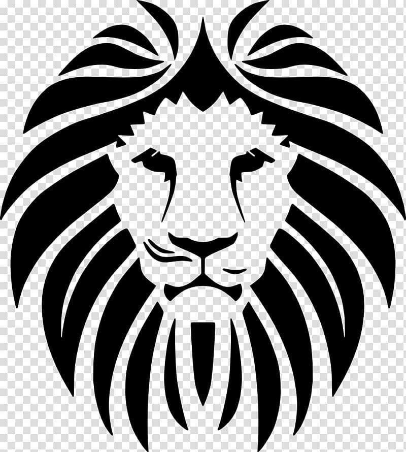 Colorful lions Head Logo, lions face Sticker, modern pop art style, dark  Black background. 12069680 PNG