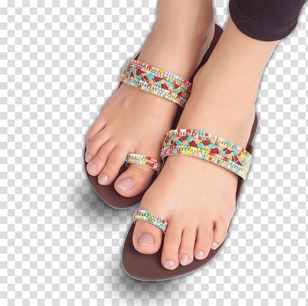 VKC Footwear Slipper Sandal Shoe, female leg transparent background PNG clipart