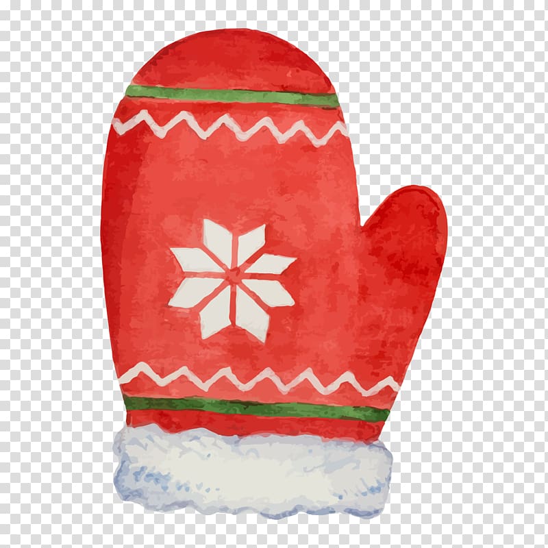 Christmas Glove Illustration, illustration Christmas red gloves transparent background PNG clipart
