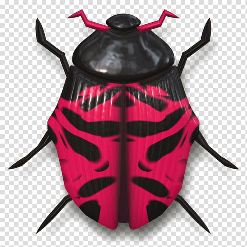 red and black beetle illustration, Ladybug Pink and Black transparent background PNG clipart