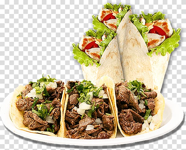 Taco Al pastor Mexican cuisine Carnitas Burrito, mexican food transparent background PNG clipart