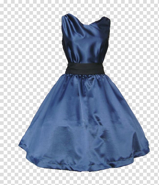 Cocktail dress Blue Skirt Clothing, Silk sleeveless dress transparent background PNG clipart