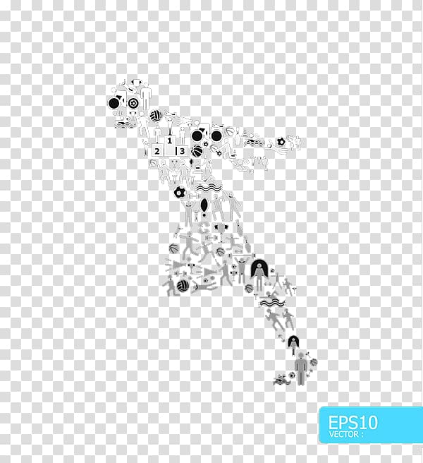 Jigsaw puzzle Black and white, Running Man Puzzle HD Free buckle material transparent background PNG clipart