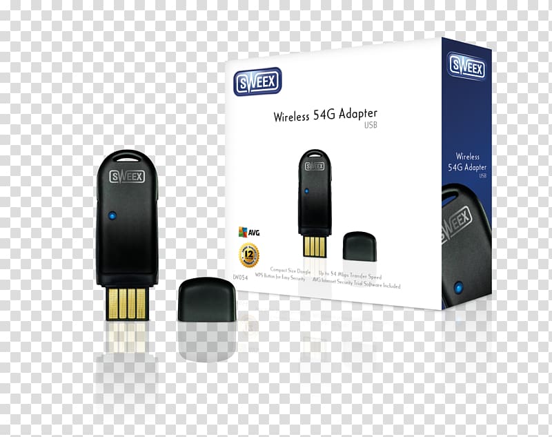 USB adapter Sweex Wireless 54g Adapter Usb Network Cards & Adapters, others transparent background PNG clipart