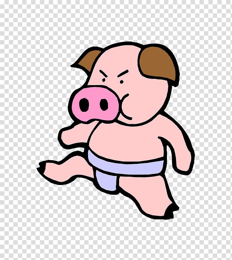 Domestic pig Cartoon , Sweep with the nose of the pig material transparent background PNG clipart