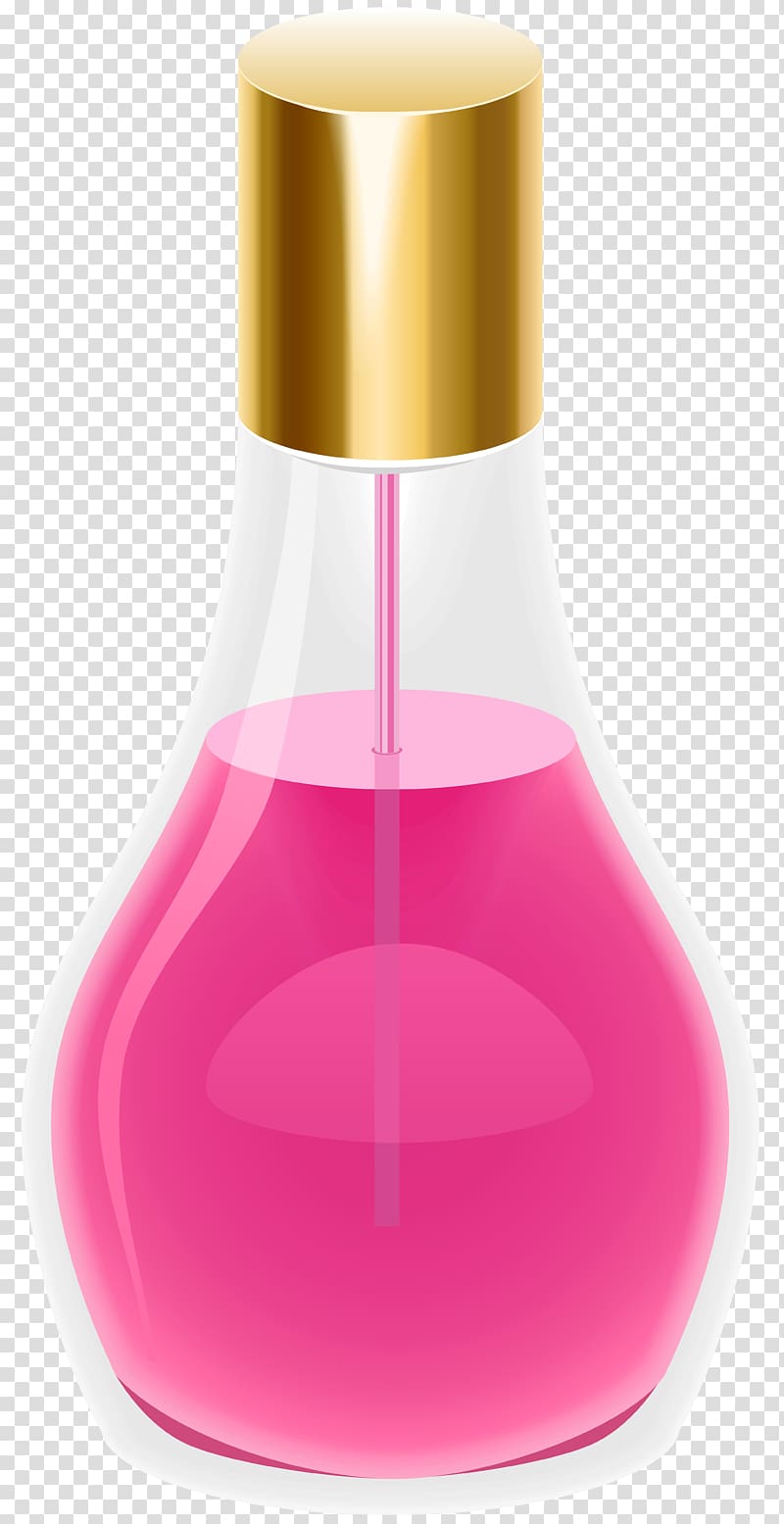 clear and gold fragrance bottle illustration, Glass bottle, Perfume Bottle transparent background PNG clipart