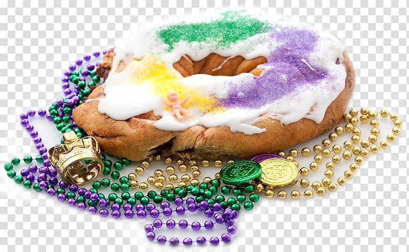 New Orleans King cake Praline Birthday cake Southern United States, mardi gras transparent background PNG clipart