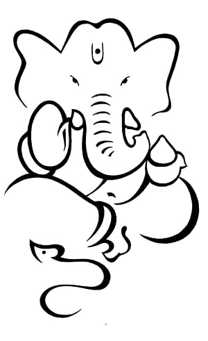 Image of Sketch Of Hindu God Lord Ganesha Outline Editable Vector  Illustration-CW002893-Picxy