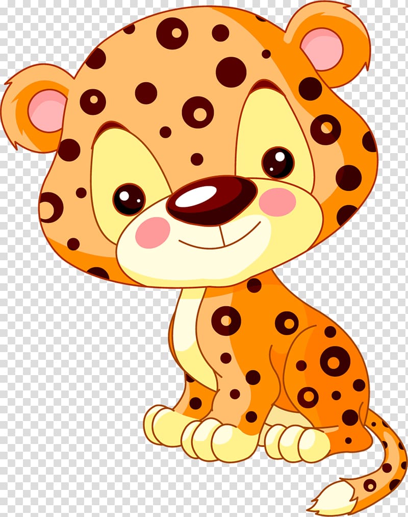 orange tiger illustration, Jaguar Leopard Cheetah Cartoon , Cartoon leopard transparent background PNG clipart