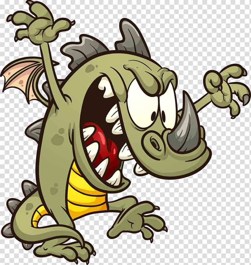 gray monster illustration, Dragon Cartoon , Monster transparent background PNG clipart