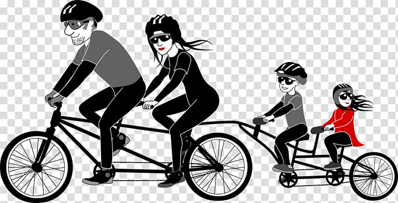 Tandem bicycle Family Cycling , bicycles transparent background PNG clipart